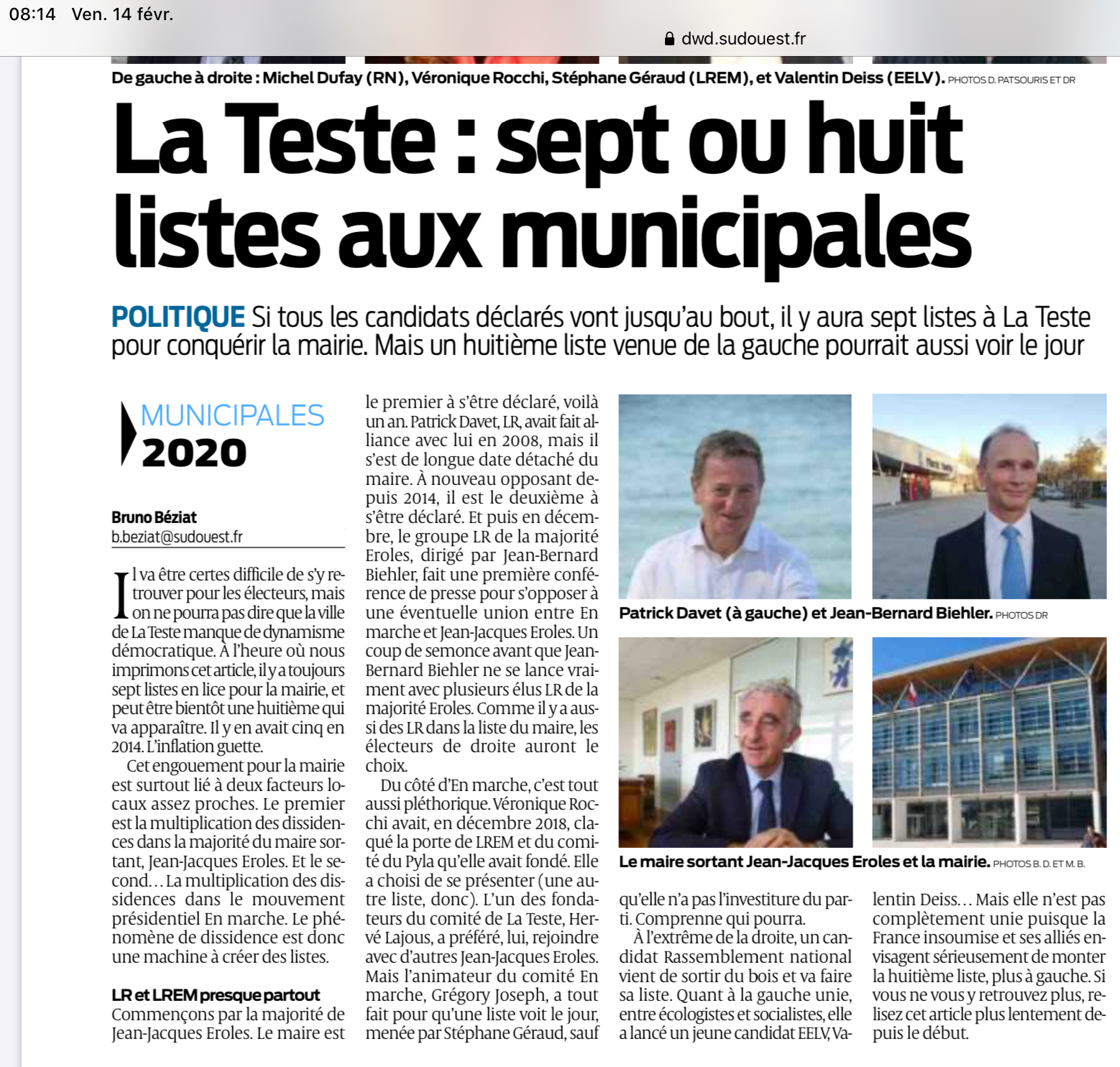 municipales 2020 la teste de buch - infos la testé de buch