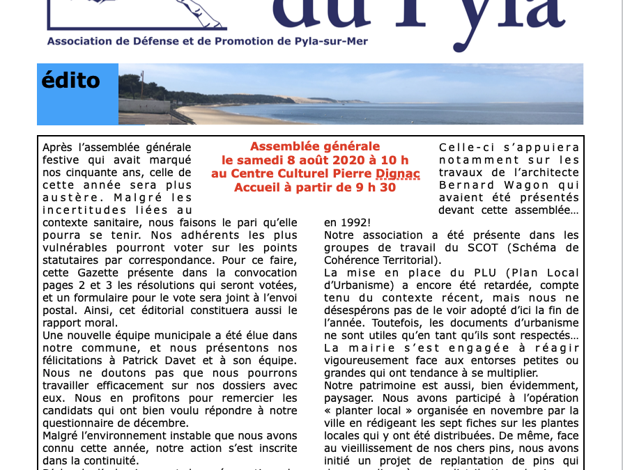 Gazette du Pyla n° 44 – été 2020